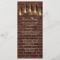 Vintage Edison Lightbulbs Industrial Chic Menu