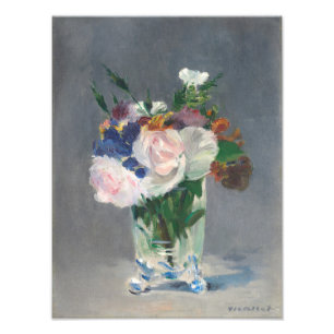 Vintage Edouard Manet Blumen in einer Kristallvase Fotodruck