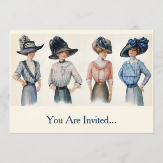 Vintage Edwardian Fashion von 1910 Einladung