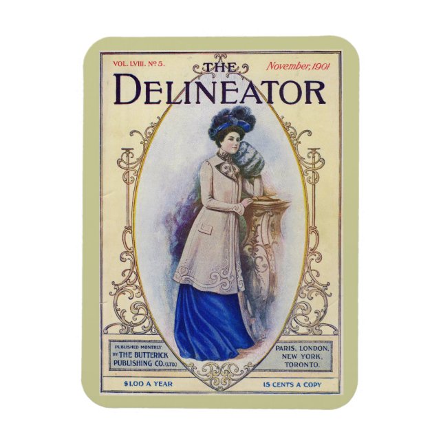 Vintage Edwardian-Magazin-Cover Magnet (Vertikal)