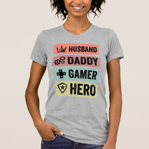 Vintage Ehemann Daddy Gamer Held Geometrisches T-S T-Shirt
