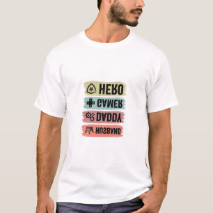 Vintage Ehemann Daddy Gamer Held Geometrisches T-S T-Shirt