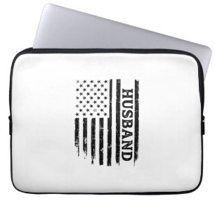 Vintage Ehemann Patriotic Flag Shirt Design_1 Laptopschutzhülle