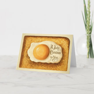Vintage-Ei auf Toast-Weihnachtskarte Feiertagskarte