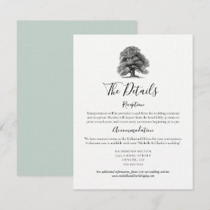 Vintage-Eichenhochzeit - Die Details Karte