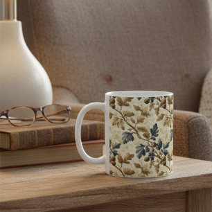 Vintage Eichenlaub   Elegantes Blau und Gold Kaffeetasse