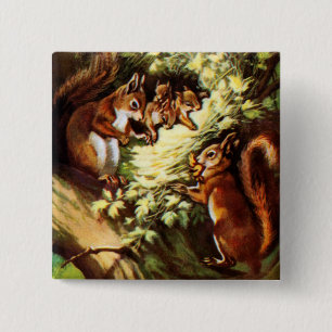 Vintage Eichhörnchen Button