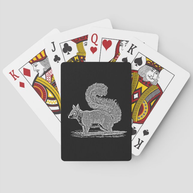 Vintage Eichhörnchen-Illustration - Eichhörnchen Spielkarten (Rückseite)