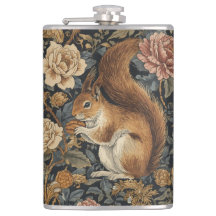 Vintage Eichhörnchen- und Blumenmuster 