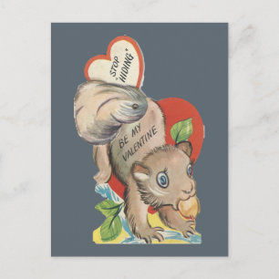 Vintage Eichhörnchen Valentinstag Feiertagspostkarte