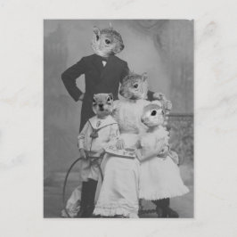Vintage Eichhörnchenfamilie Postkarte