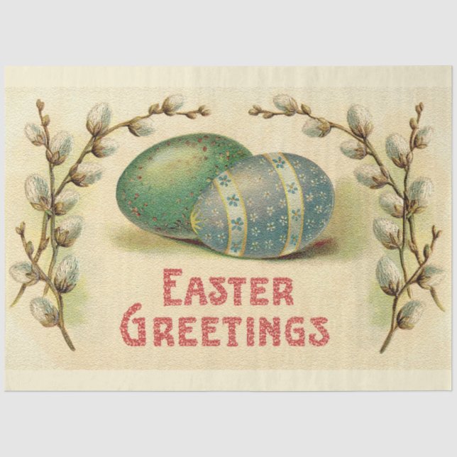 Vintage Eier Osterferien Seidenpapier (Vorderseite)
