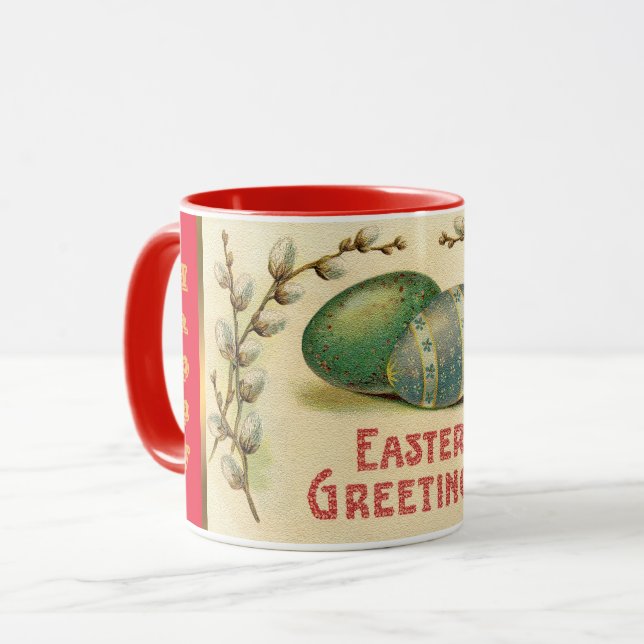 Vintage Eier Osterferien Tasse (Vorderseite Links)