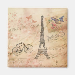 Vintage Eiffel-Turm-Kunst Magnet