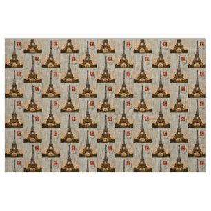 Vintage Eiffelturm Naturstoffe Stoff