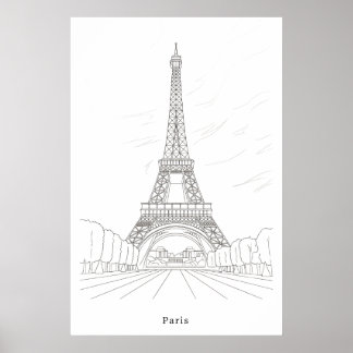 Vintage Eiffelturm Paris Frankreich Wandkunst Post Poster