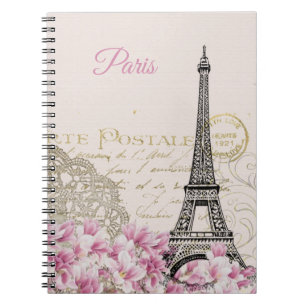 Vintage Eiffelturm Paris Postkarte Notizblock