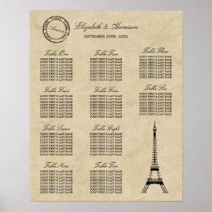 Vintage Eiffelturm Paris Poststempel Hochzeit Poster