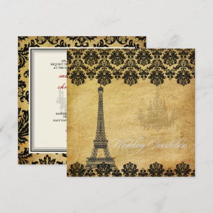 VINTAGE EIFFELTURM/VANILLE-SWIRLS EINLADUNG