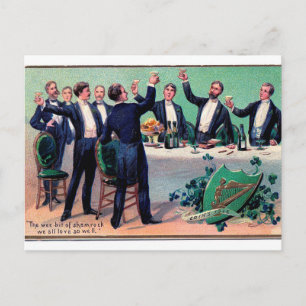 Vintage Ein Toast dem Kleeblatt Postkarte