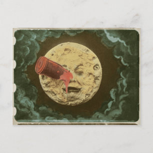 Vintage Eine Reise zum Mond Stummfilm Postkarte