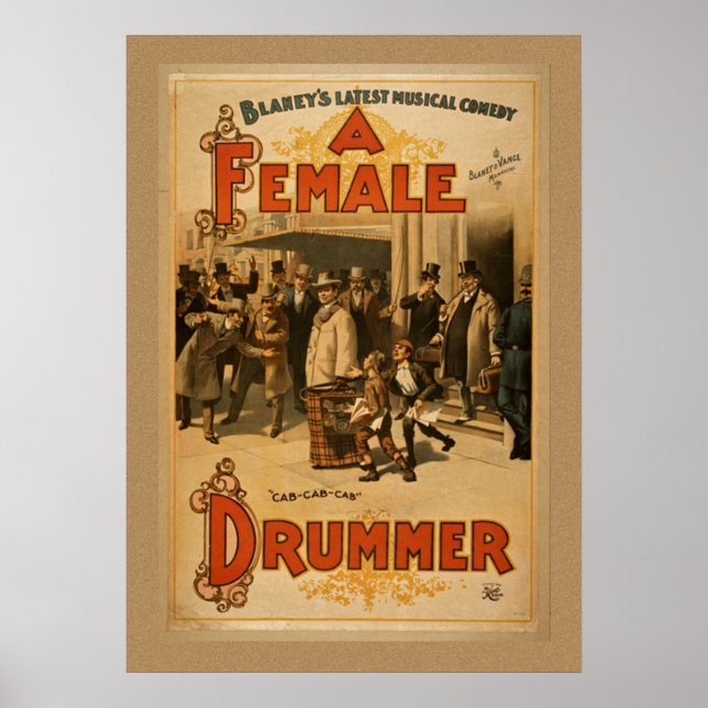 Vintage - Eine Schlagzeugerin Poster (Vorne)