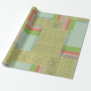 Vintage, einfache geometrische Formen und Pinselst Geschenkpapier