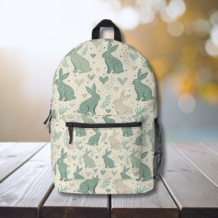 Vintage einfache Hasensilhouetten Herz Muster Bedruckter Rucksack