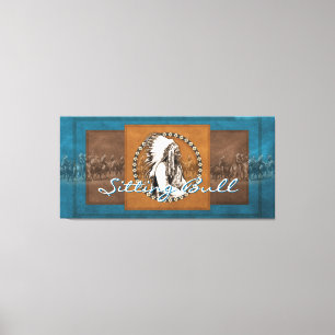 Vintage eingewickelte Leinwand Foto-Sitting Bull