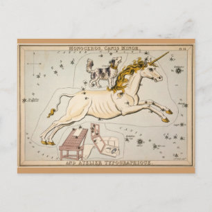 Vintage Einhorn-Star-Sternkonstellation Postkarte