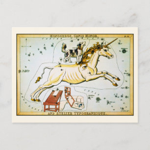 Vintage-Einhorn-Sternbild-Postkarte Postkarte