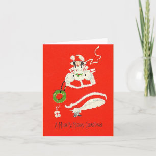 Vintage-Einkaufsdame-Weihnachtskarte Karte