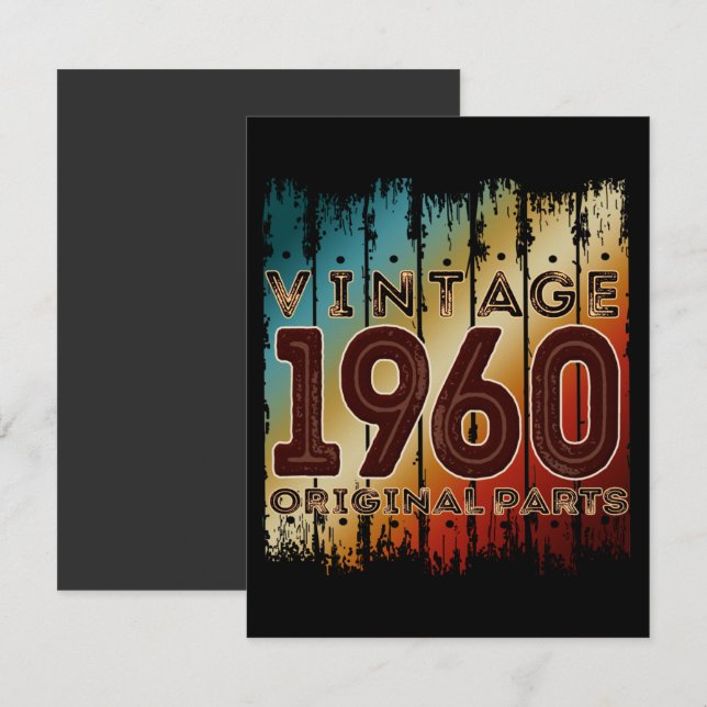 Vintage Einladung 1960 Originalteile (Vorne/Hinten)