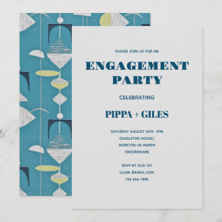 Vintage Einladung des Gemusterten Engagment Party 