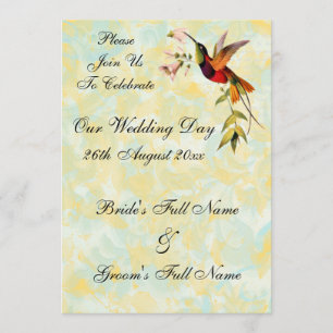 Vintage Einladung von Hummingbird Hochzeit