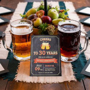 Vintage Einladung von Red Beige zum Geburtstag