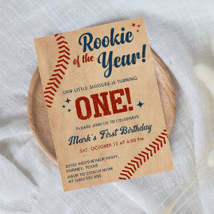 Vintage Einladung zum 1. Geburtstag Baseball