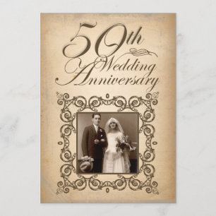 Vintage Einladung zum 50. Hochzeitstag