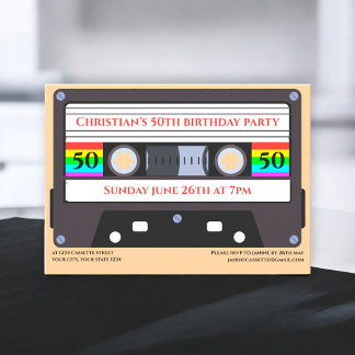 Vintage Einladung zum Geburtstag einer Kassette
