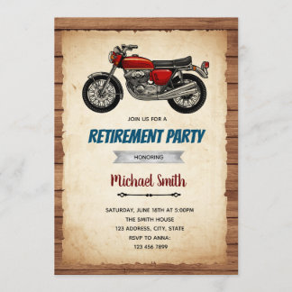 Vintage Einladung zum Geburtstag von Motorrädern