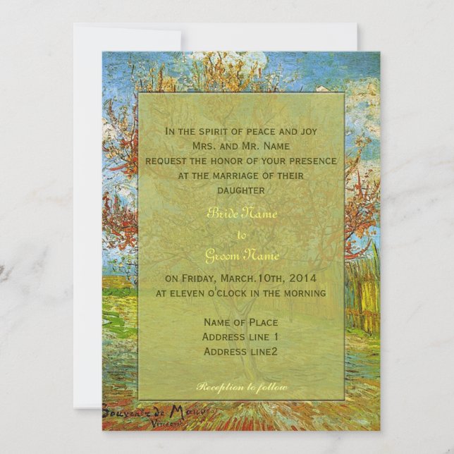 Vintage Einladung zur Blumenhochzeit (Vorderseite)