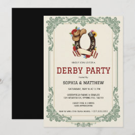 Vintage-Einladung zur Pferderennparty Derby Einladung
