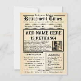 Vintage Einladung zur "Ruhestandszeit" Postkarte