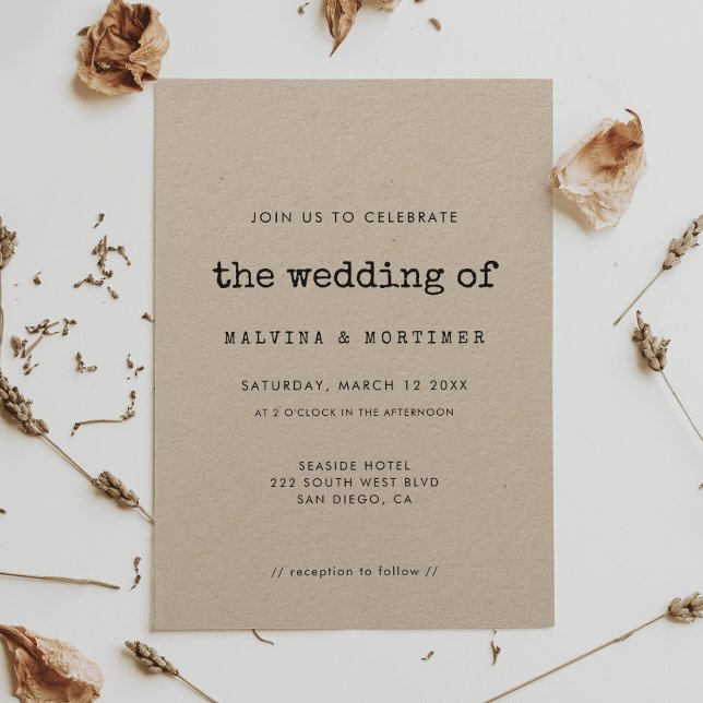 Vintage Einladung zur Schreibmaschinenhochzeit (Von Creator hochgeladen)