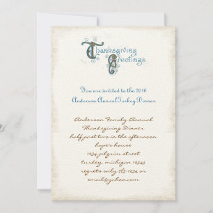 Vintage Einladungen nach Erntedank