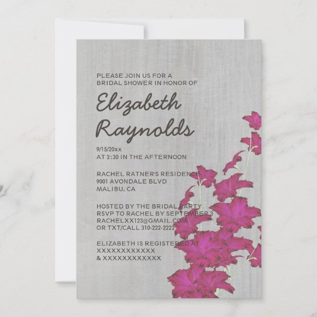 Vintage Einladungen zu Gladiolas Bridal (Vorderseite)