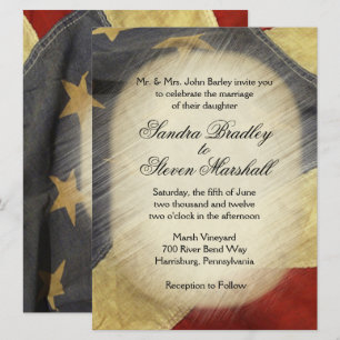 Vintage Einladungen zu Hochzeiten unter amerikanis