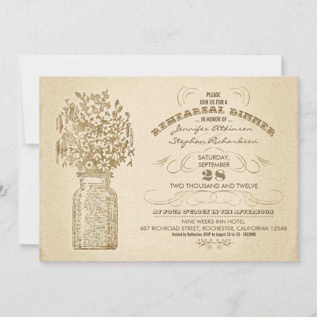 Vintage Einladungen zum Jar Probe (Vorderseite)