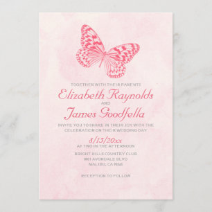 Vintage Einladungen zur Butterfly-Hochzeit