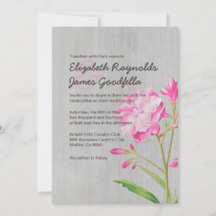 Vintage Einladungen zur Oleander-Hochzeit